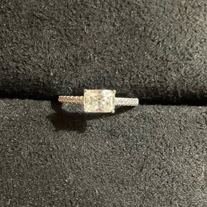 Gorgeous Certified 1.0 Carat Emerald Cut White Moissanite Diamond Solitaire